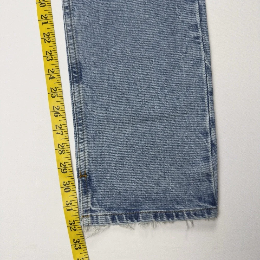 FRAME Womens Two-Tone Patchwork Straight Leg Jeans Raw Hem Denim Color Block  26 - Picture 4 of 15